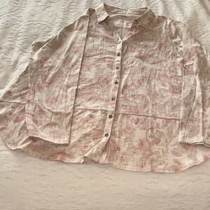 BNWT Floral Button-Up Cotton Shirt by Sonoma